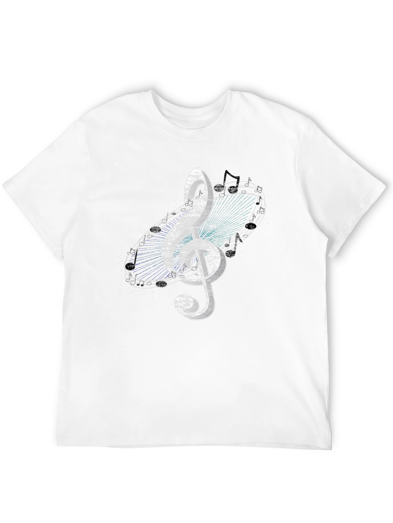 Music Note Treble Clef Graphic Black T-Shirt
