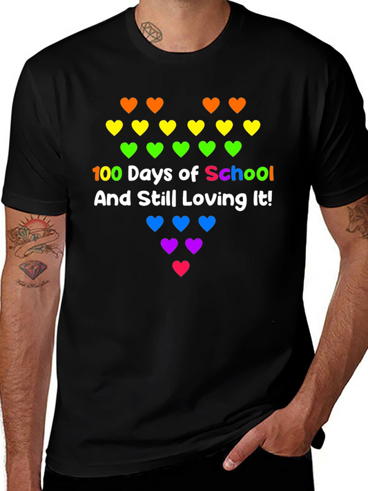 100 Days of School Rainbow Hearts Tee