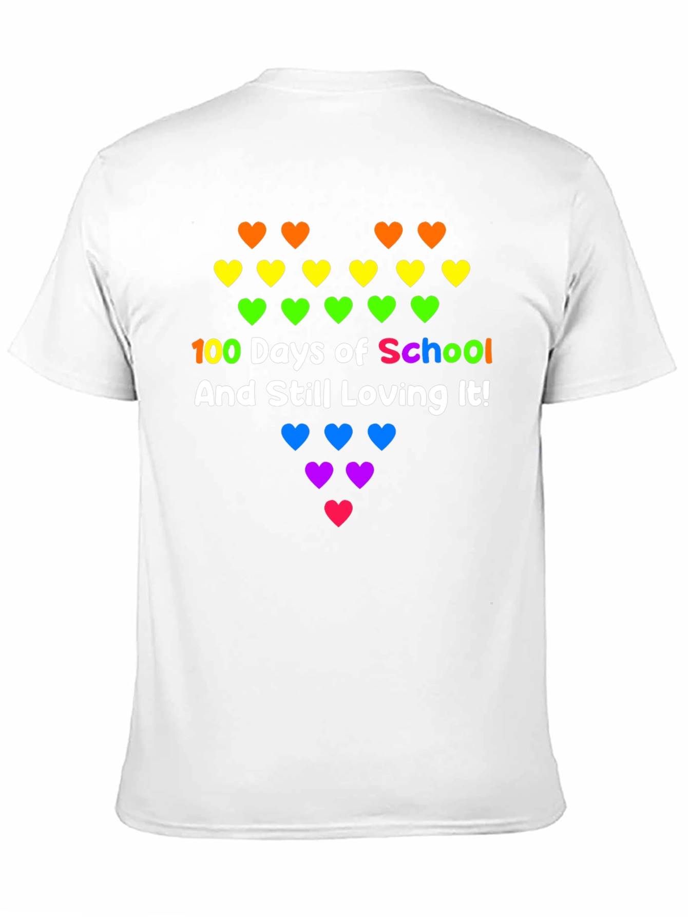 100 Days of School Rainbow Hearts Tee