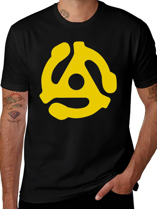 45 Rpm Record Adapter Vintage Turntable Yellow Hoo Essential Cotton Tee For Daily Outfits – Unisex Style