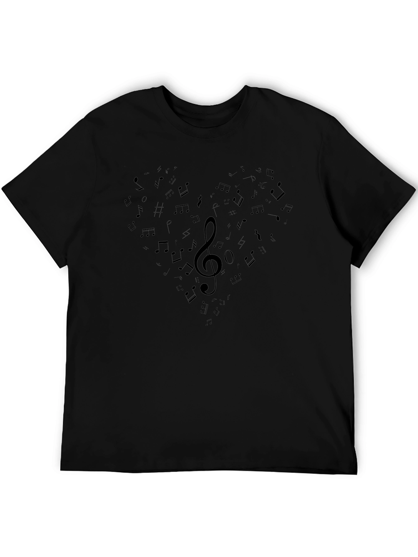Music Heart T-Shirt - Black