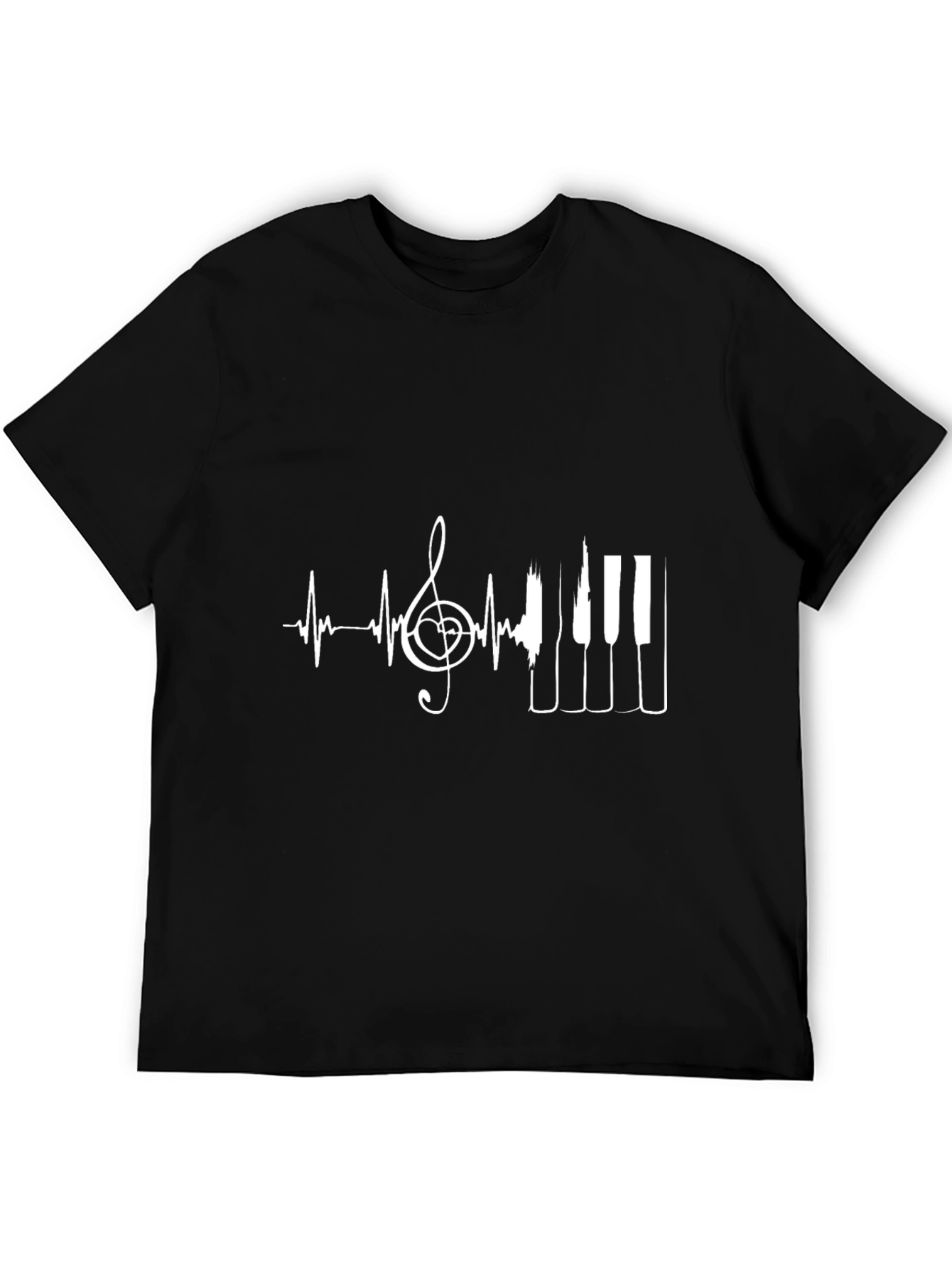 Music Heartbeat Piano Key T-Shirt - Stylish Graphic Tee