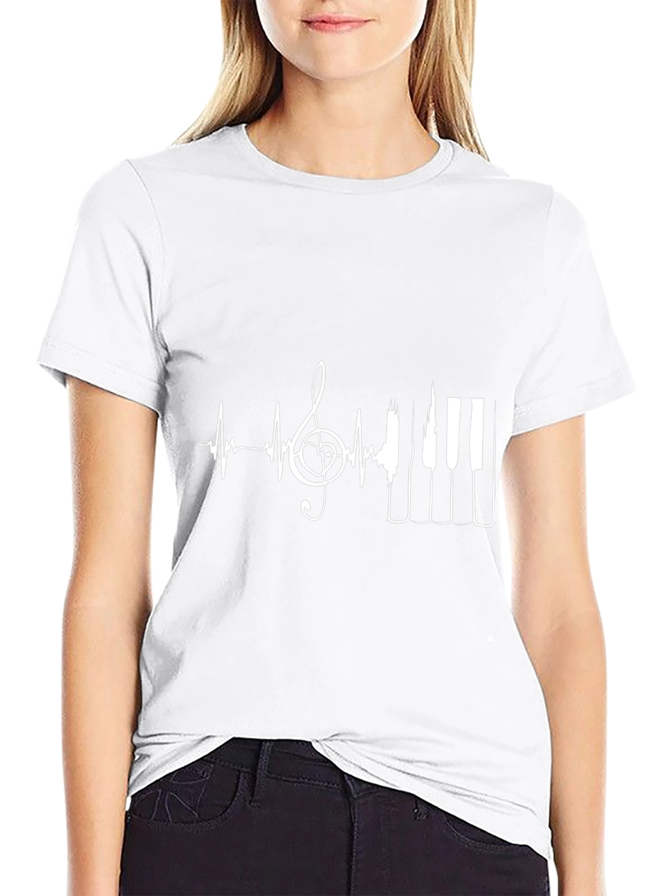 Music Heartbeat Piano Key T-Shirt - Stylish Graphic Tee