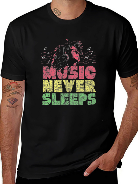 Music Never Sleeps Graphic T-Shirt