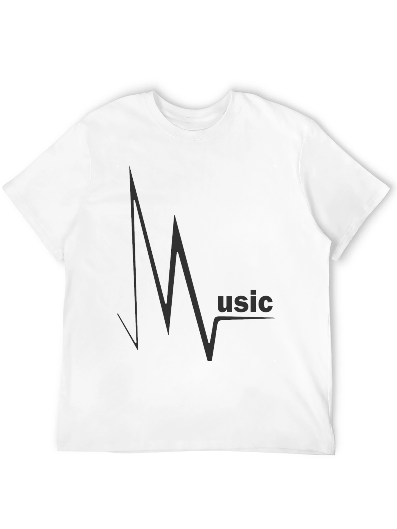 Music Heartbeat Graphic Black T-Shirt
