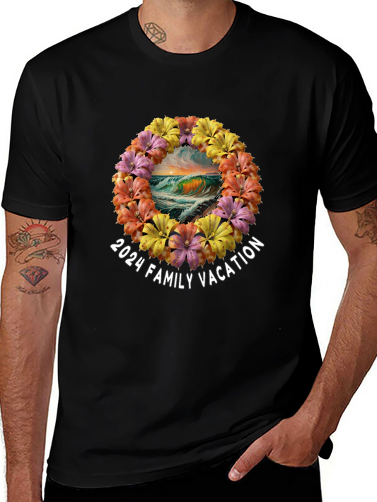 2024 Family Vacation Wave Flower T-Shirt