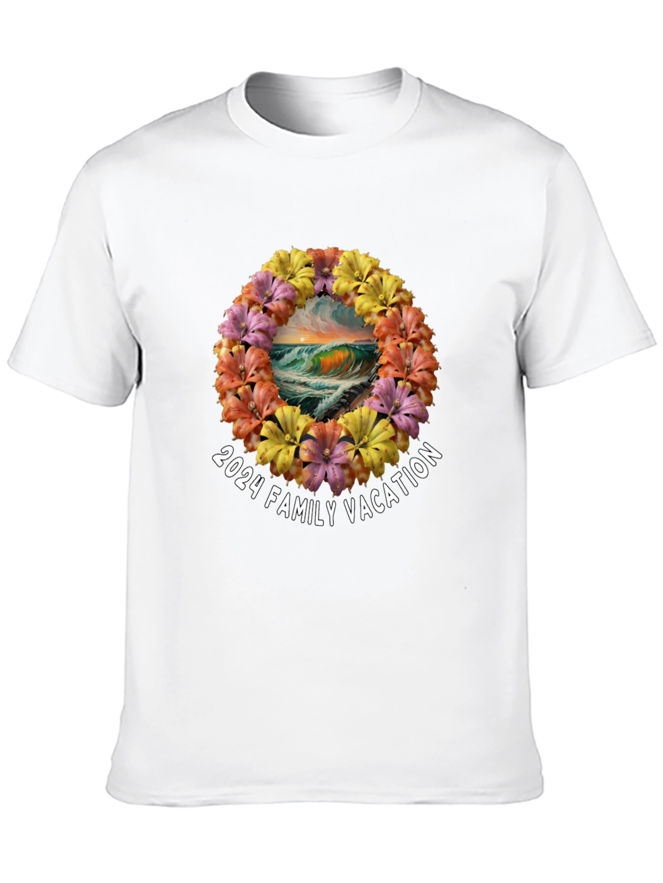 2024 Family Vacation Wave Flower T-Shirt