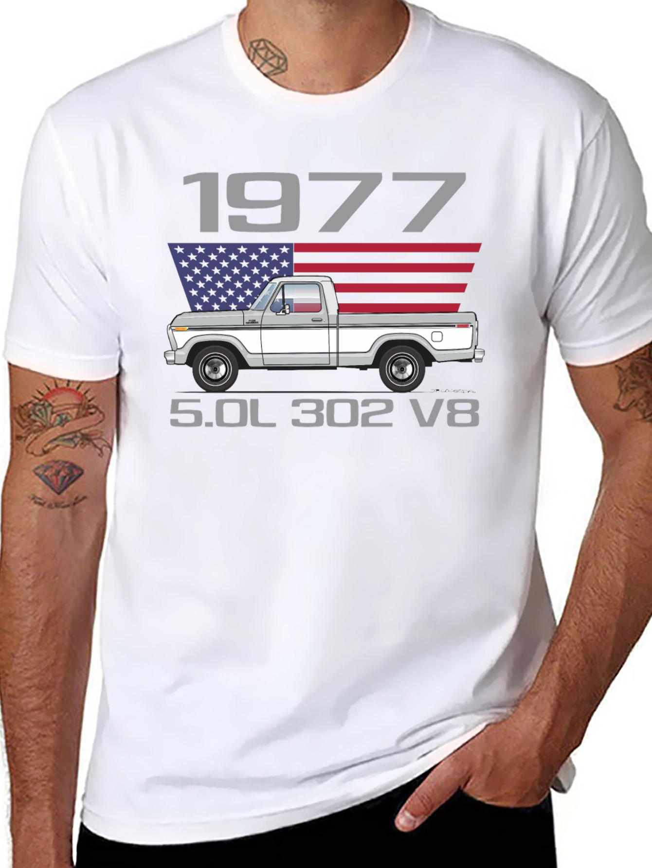 1977 Ford Truck T-Shirt 5.0L 302 V8
