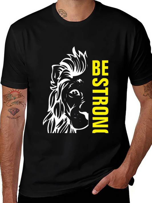 Lion Be Strong Black Graphic Tee