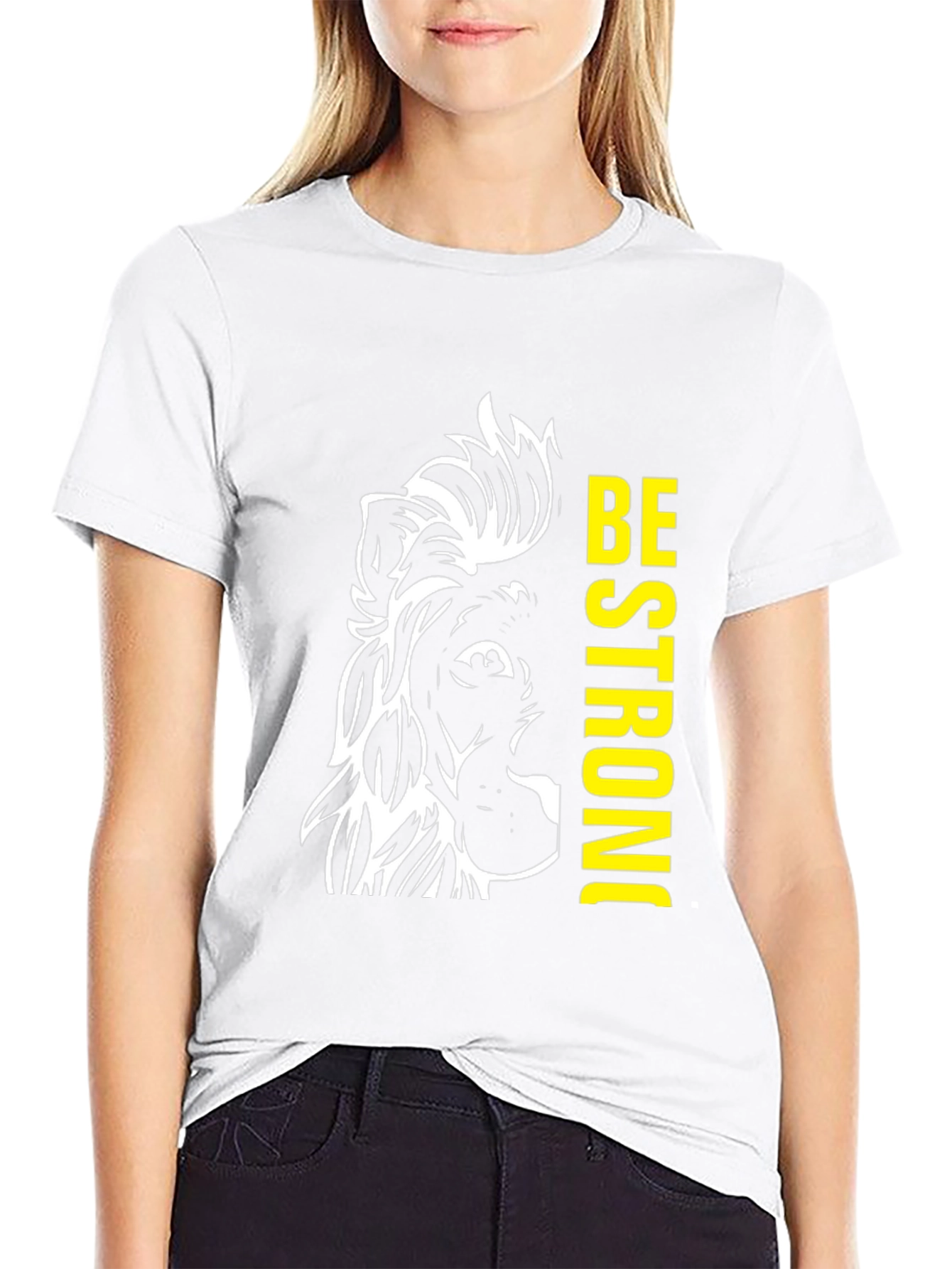 Lion Be Strong Black Graphic Tee