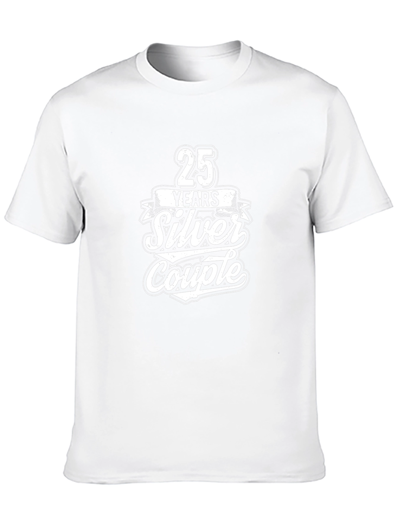 25 Years Silver Couple Black T-Shirt