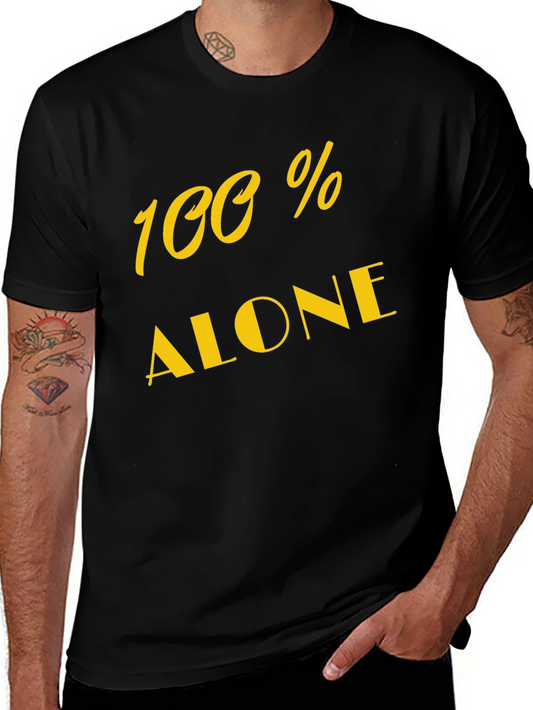 100% Alone Black Graphic Tee
