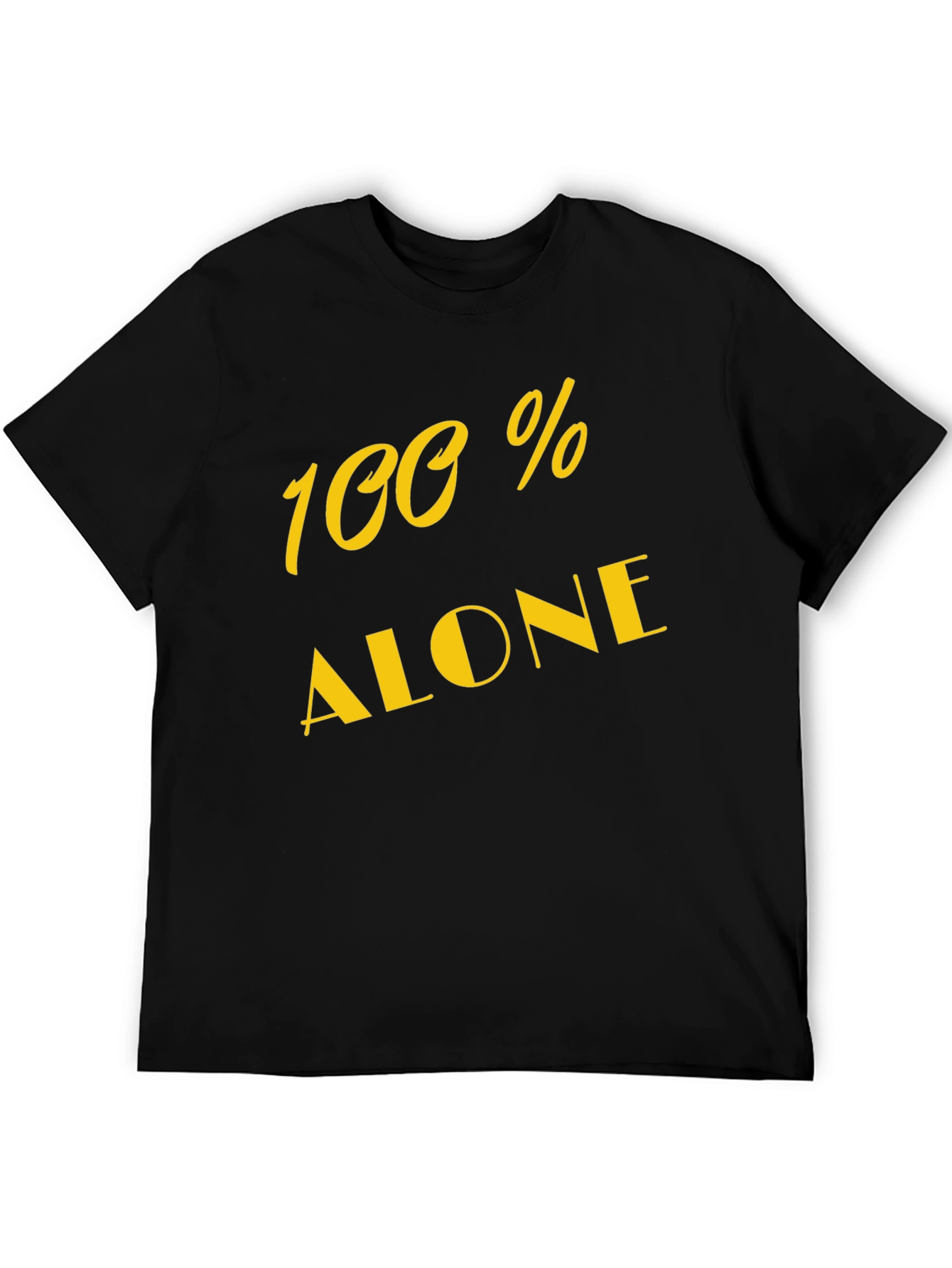 100% Alone Black Graphic Tee