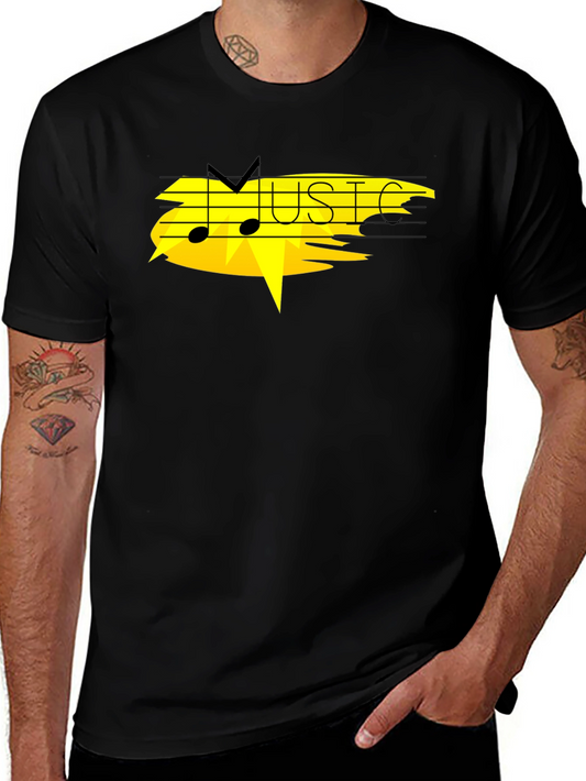 Music Graphic Black T-Shirt - Modern Style