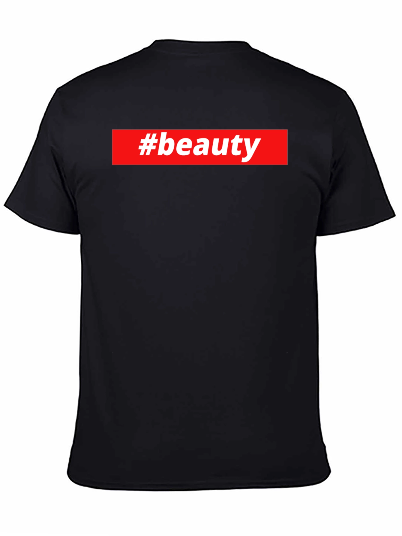 #beauty Graphic Tee - Stylish Black T-Shirt