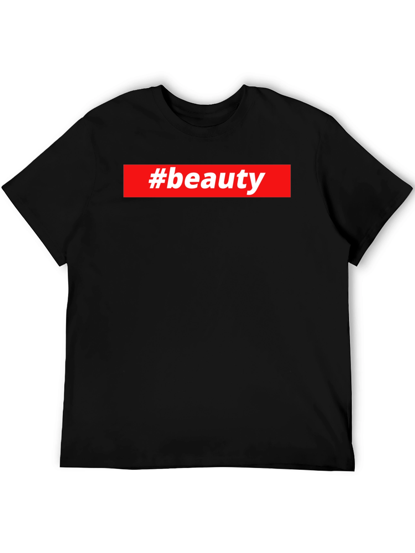 #beauty Graphic Tee - Stylish Black T-Shirt