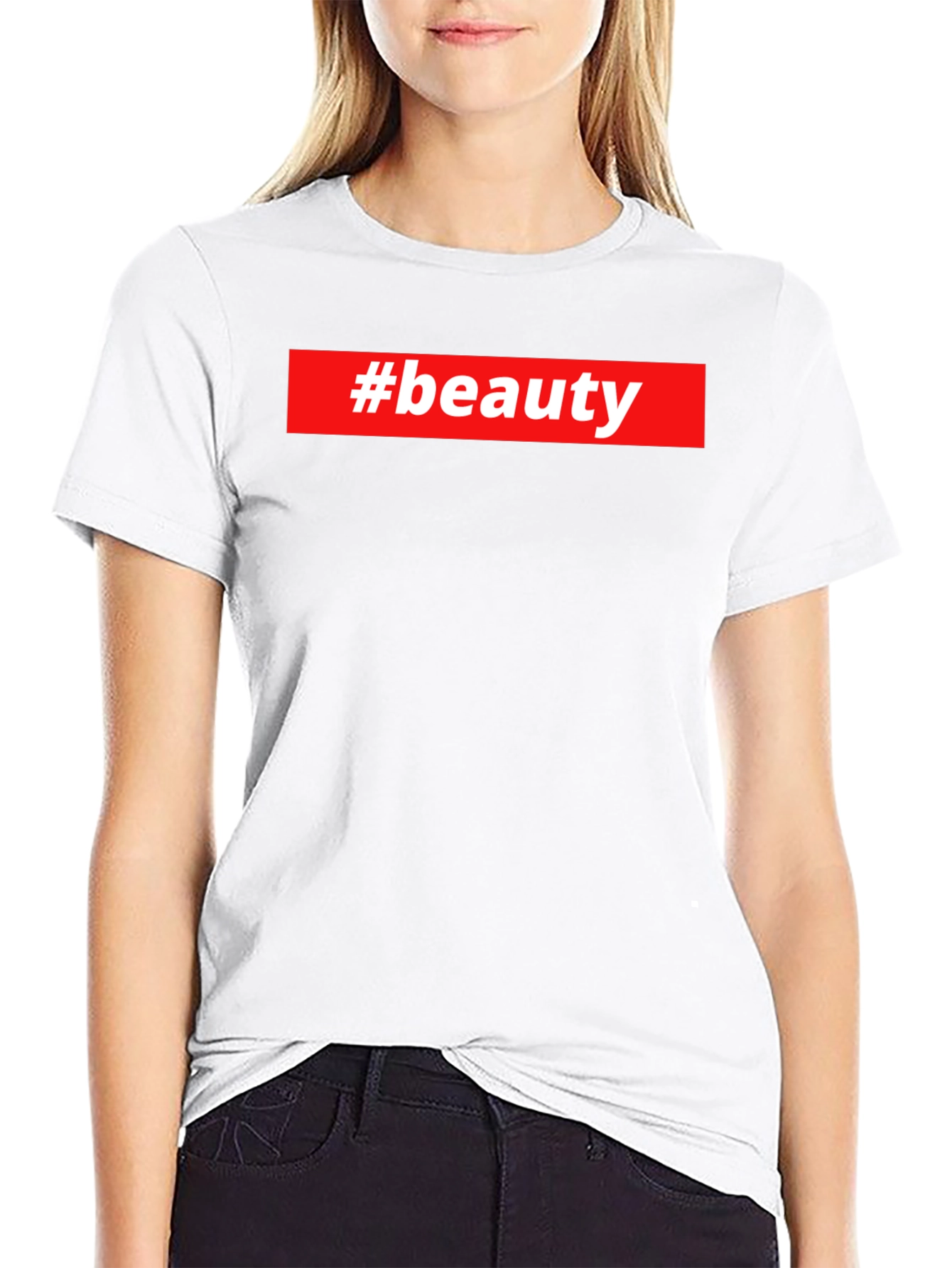 #beauty Graphic Tee - Stylish Black T-Shirt