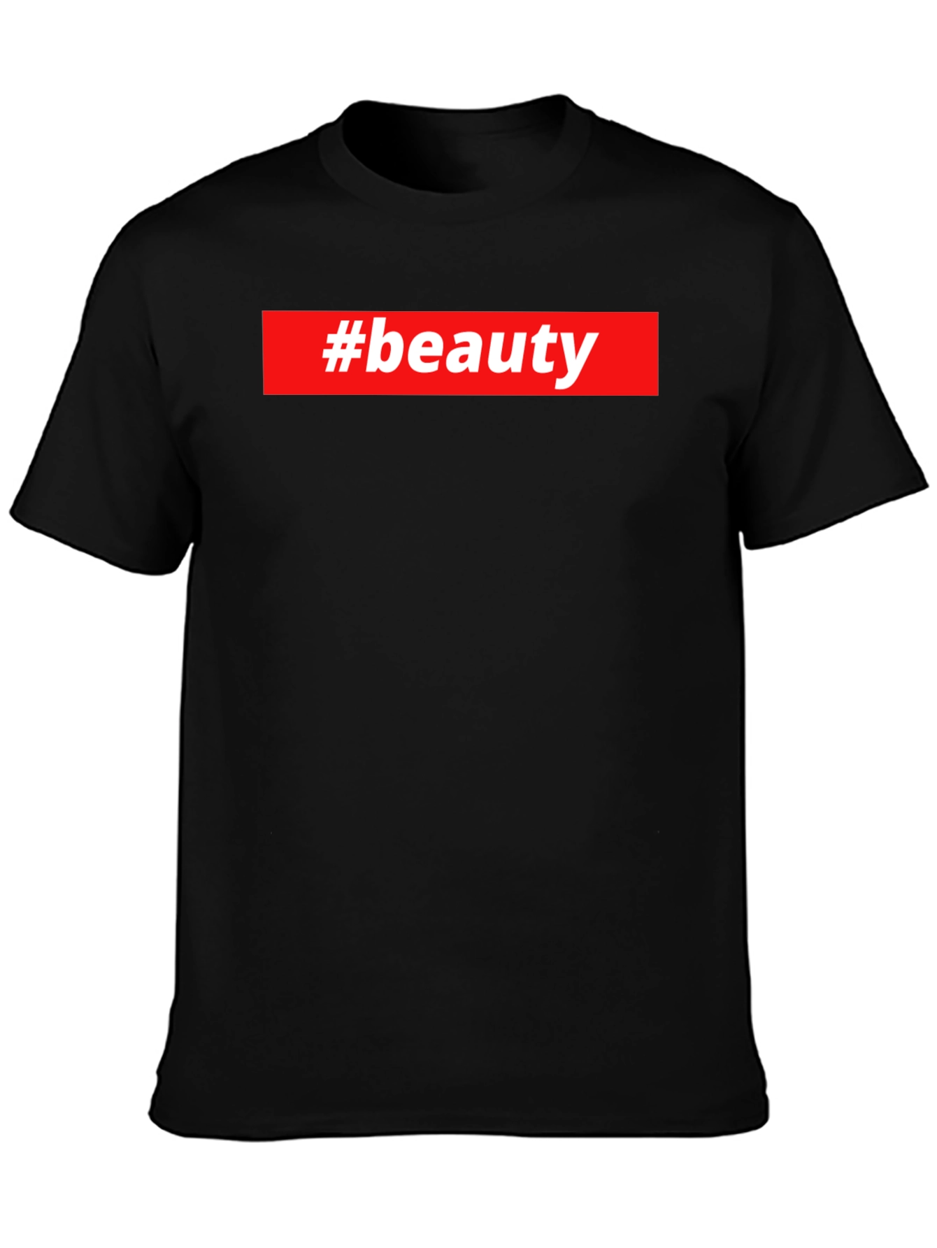 #beauty Graphic Tee - Stylish Black T-Shirt