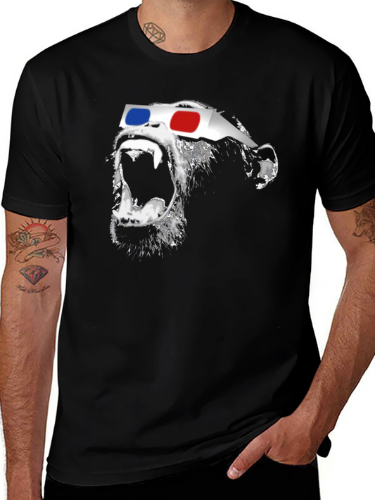 3D Gorilla Graphic Tee - Stylish Black T-Shirt