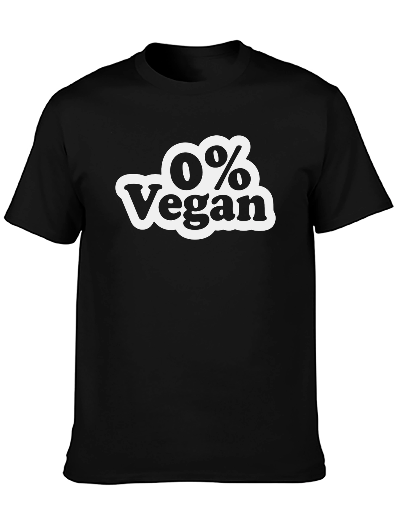 0% Vegan Mens Black Graphic T-Shirt