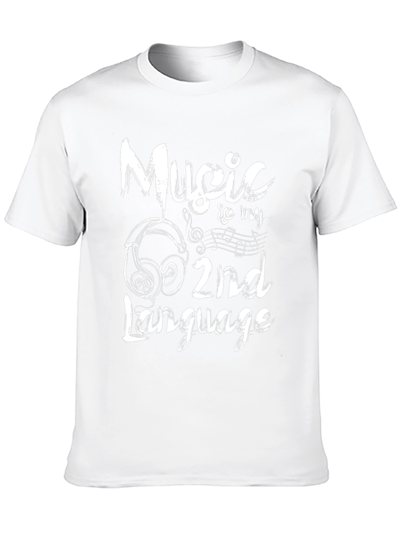 Music is My 2nd Language Black Graphic Tee