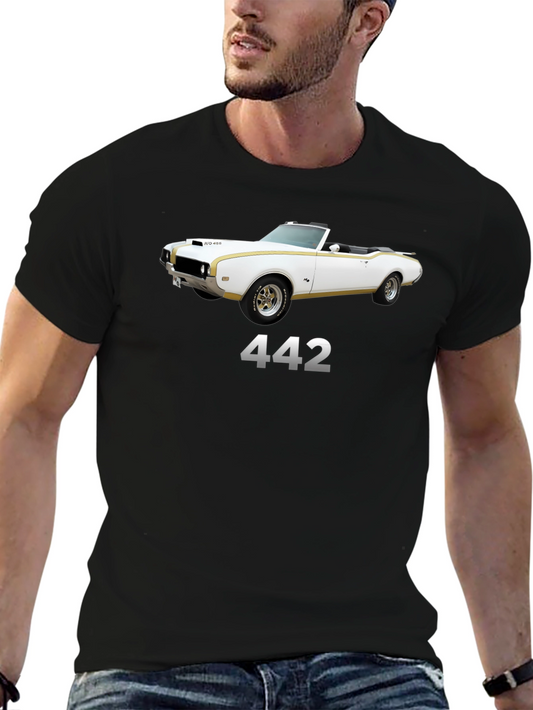 442 Classic Car Black T-Shirt
