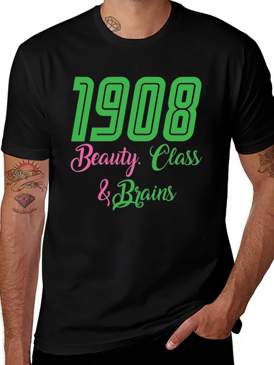 1908 Beauty Class & Brains Graphic T-Shirt