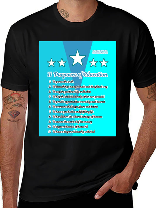 11 Purposes of Education Black T-Shirt