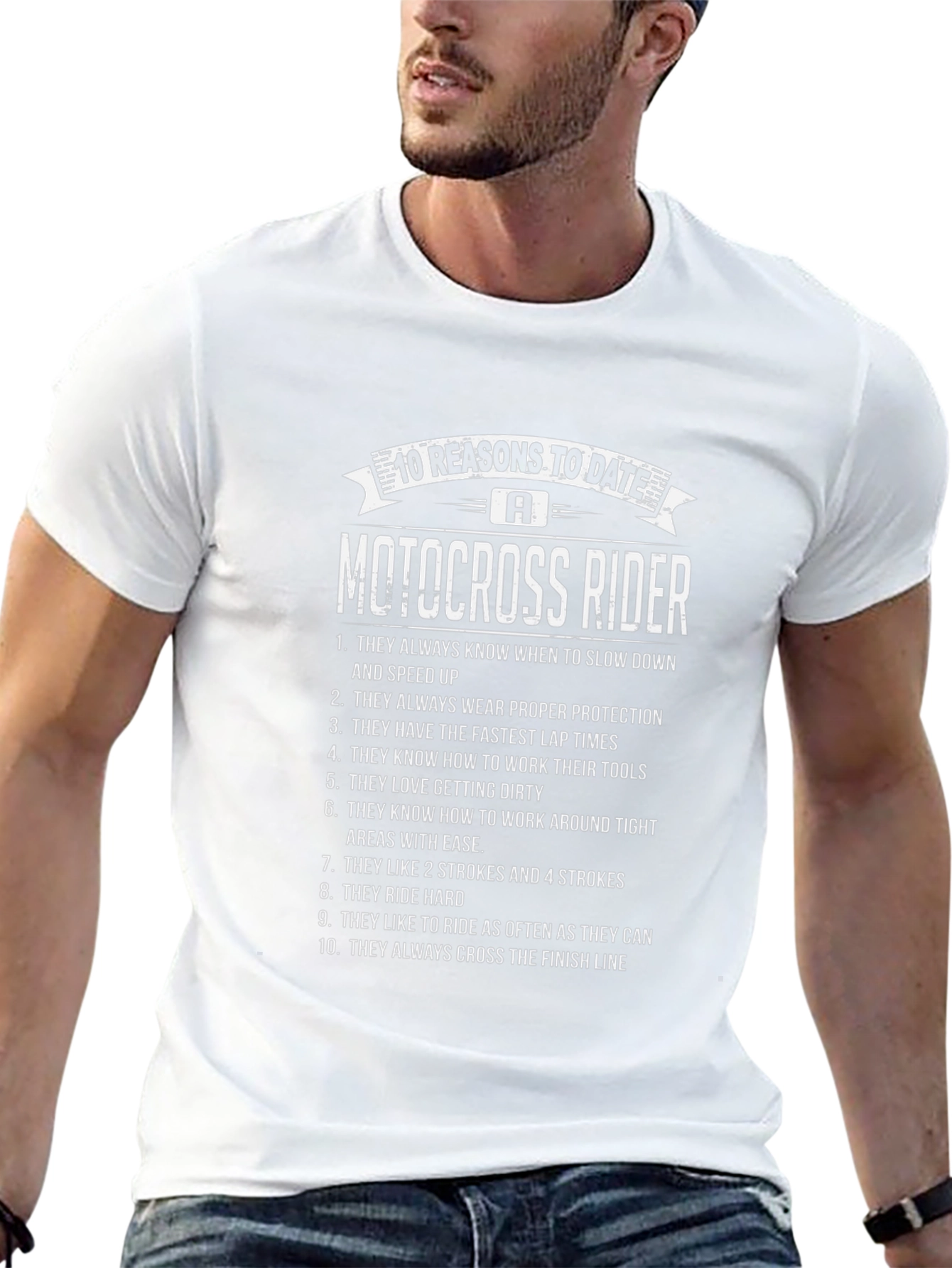 10 Reasons to Date a Motocross Rider Black T-Shirt