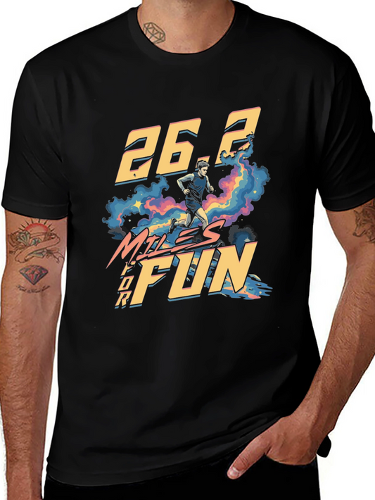 26.2 Miles For Fun Marathon Runner Graphic Tee