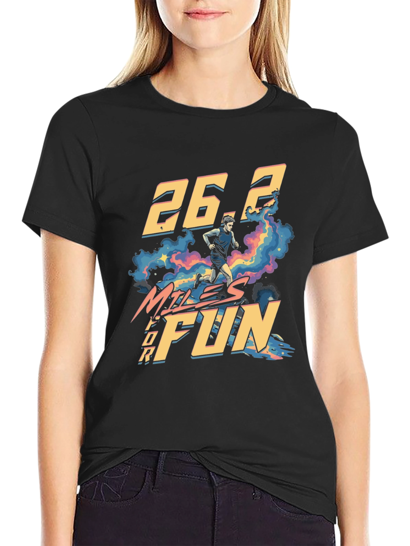 26.2 Miles For Fun Marathon Runner Graphic Tee