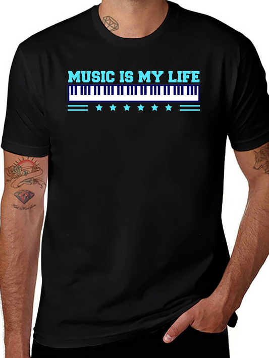 Music Is My Life Black Graphic Tee