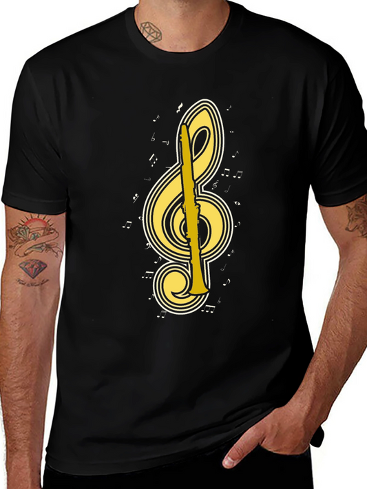 Music Lover T-Shirt: Treble Clef Clarinet Tee