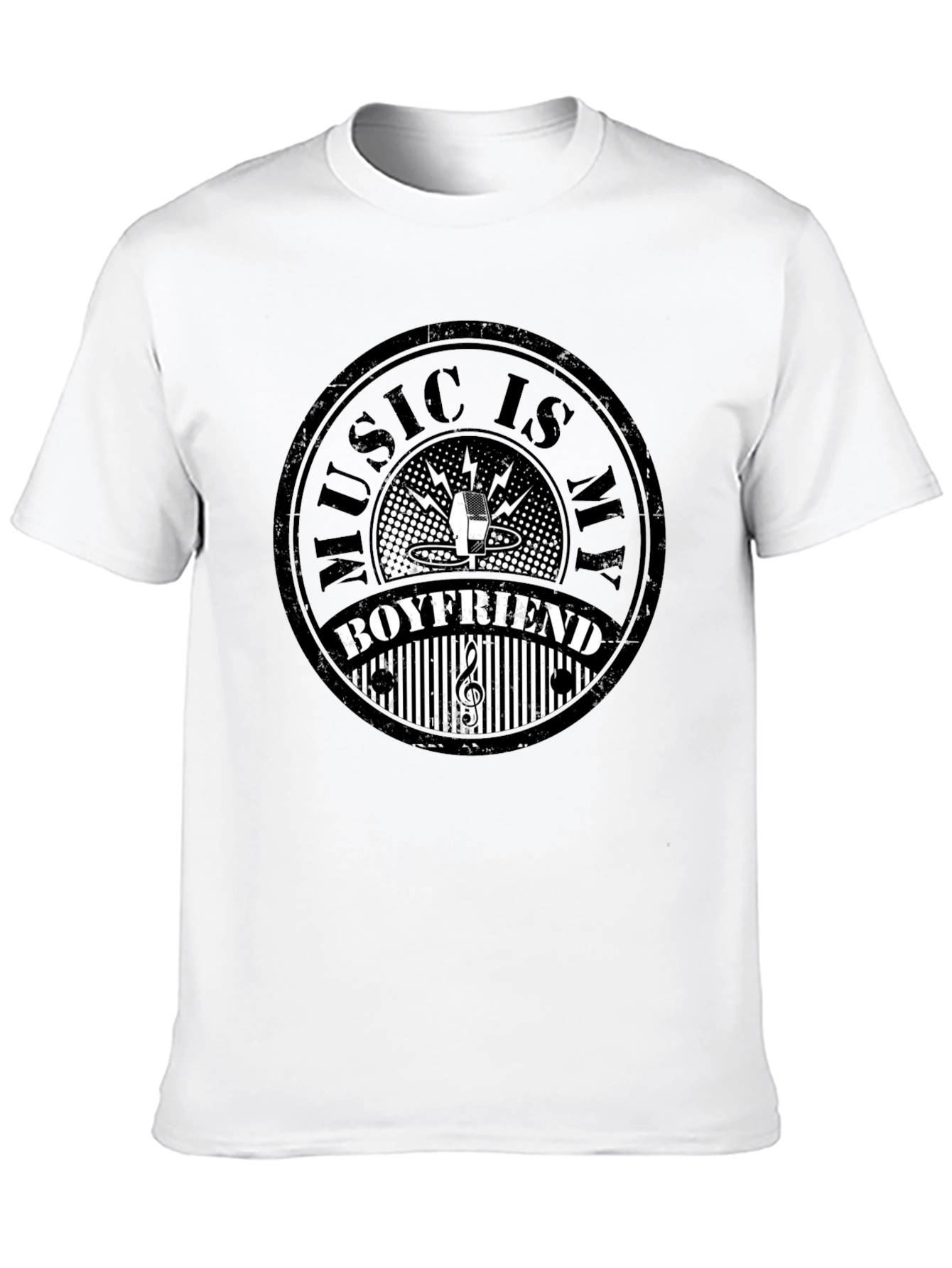 Music is My Boyfriend Black Graphic Tee