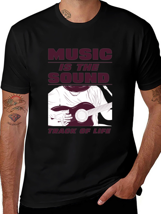 Music is Life Graphic Tee - Black Cotton T-Shirt