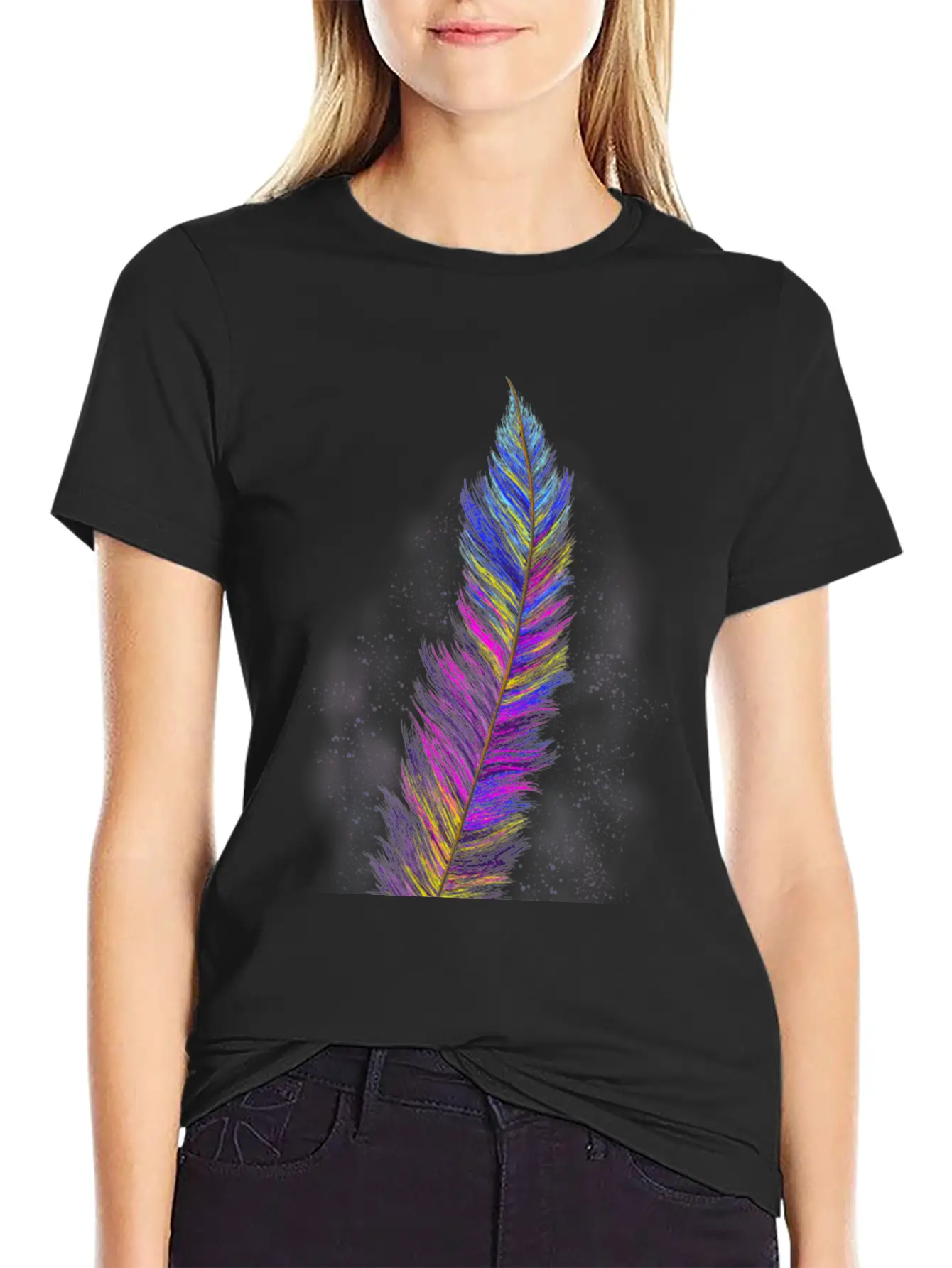 "Feather From Above" - Design Essential Cotton Tee For Daily Outfits – Unisex Style