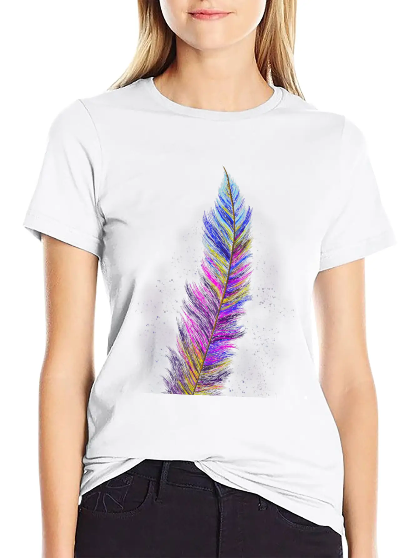 "Feather From Above" - Design Essential Cotton Tee For Daily Outfits – Unisex Style