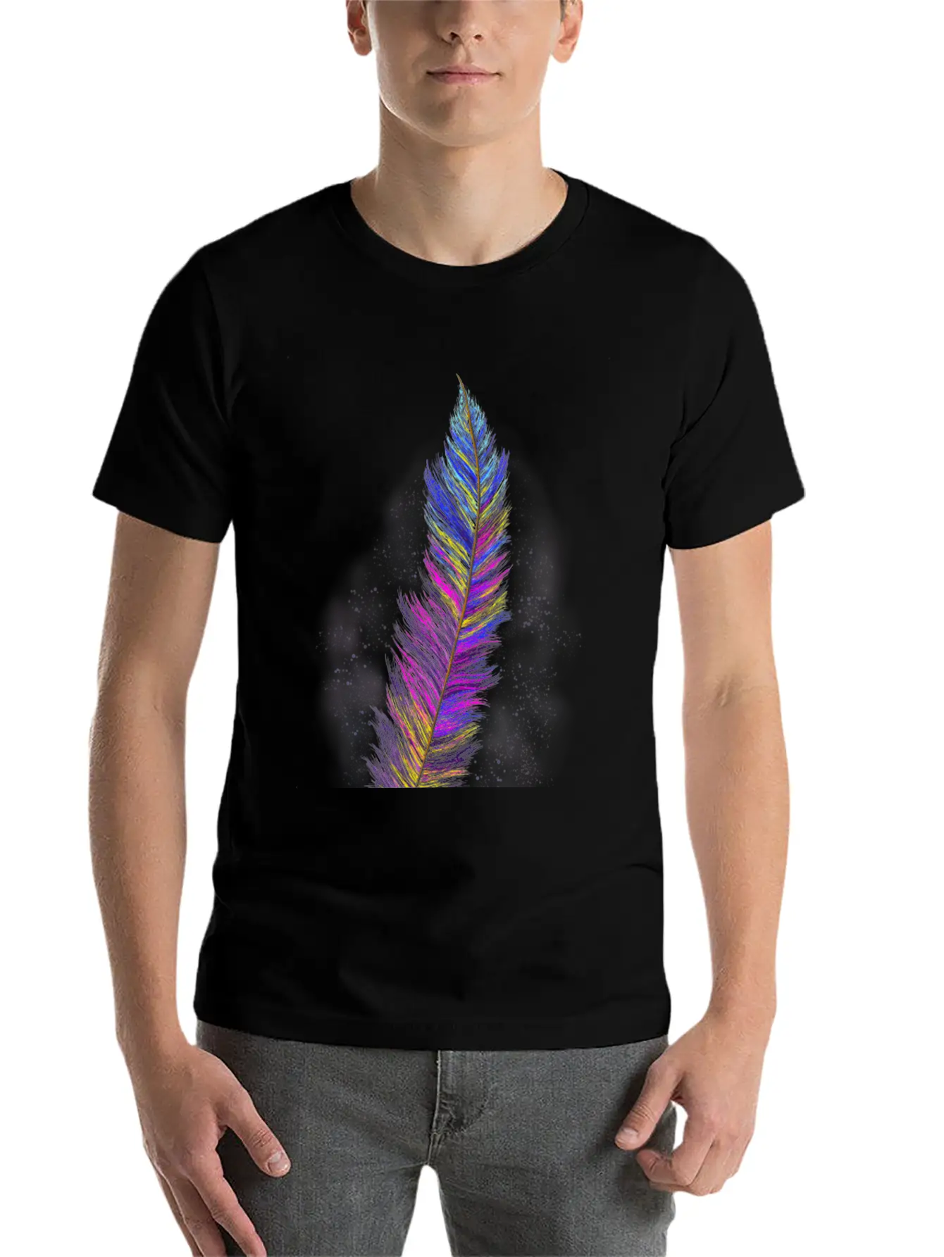 "Feather From Above" - Design Essential Cotton Tee For Daily Outfits – Unisex Style