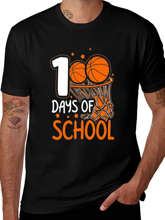 100 Days of School Basketball T-Shirt