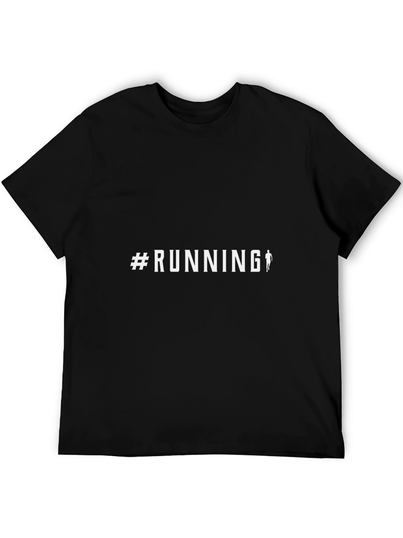 #Running Graphic Tee - Black Cotton Casual Top