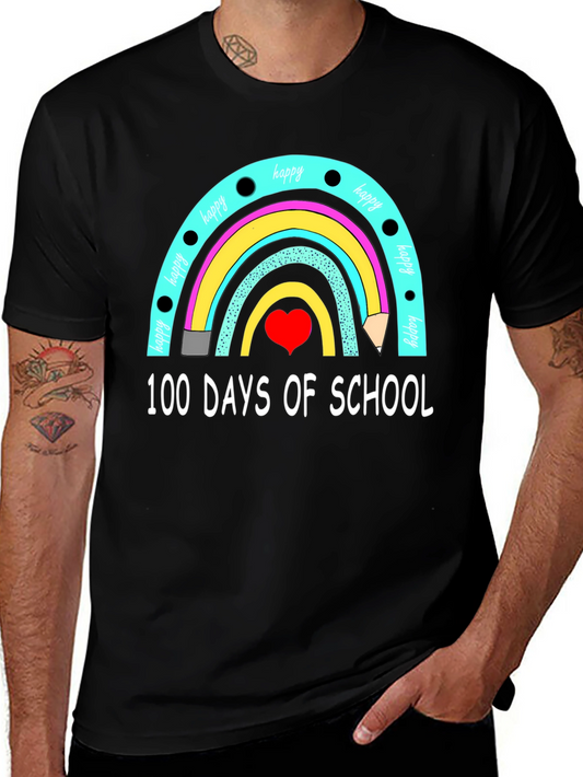 100 Days of School Rainbow Graphic T-Shirt