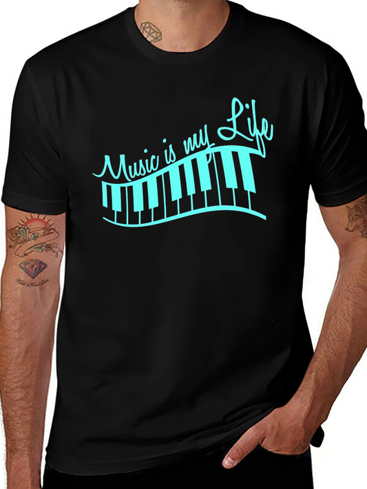 Music Is My Life Piano Keys T-Shirt