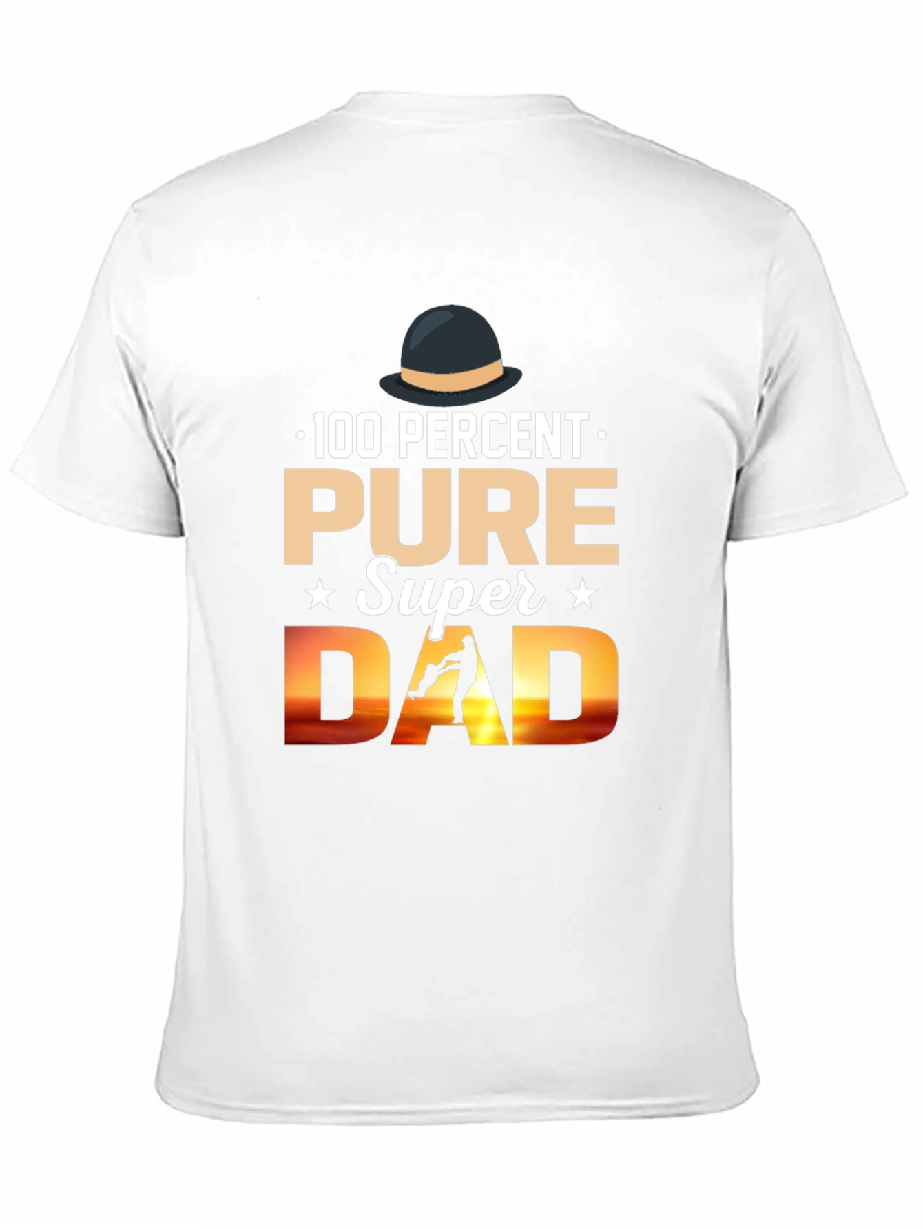 100% Pure Super Dad Black Graphic T-Shirt