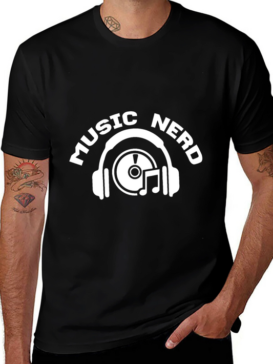 Music Nerd Graphic T-Shirt - Black