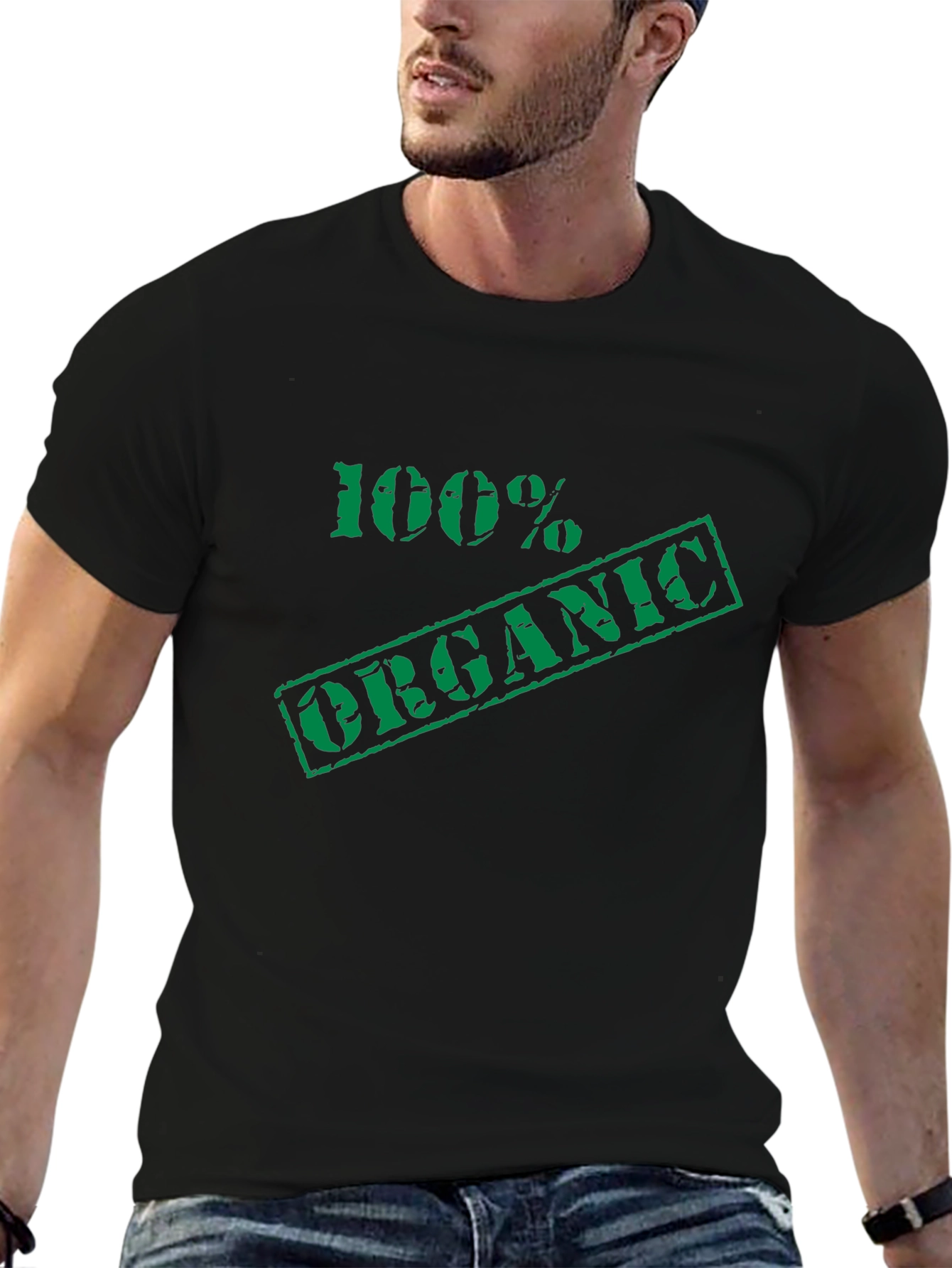 100% Organic Graphic Tee - Black Cotton T-Shirt