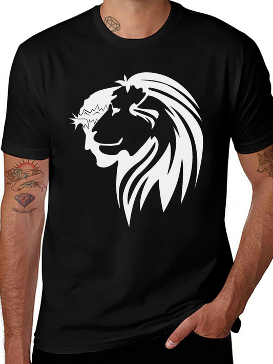 Lion and Jesus Graphic Tee - Black
